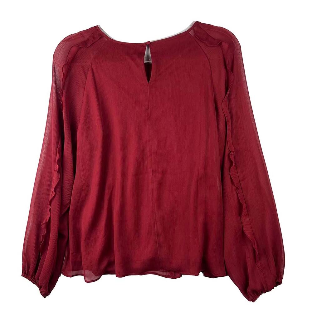 LC Lauren Conrad Ruffled Blouse Size Medium - Picture 6 of 7